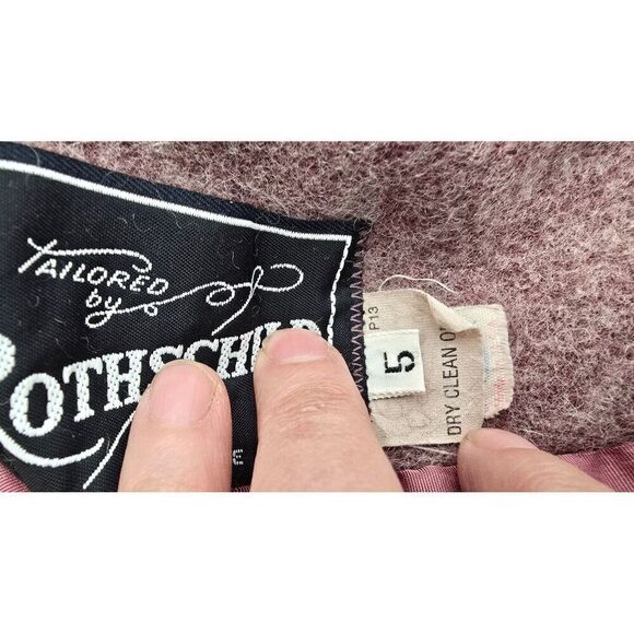 Vintage Rothchild Girls Wool Coat W Velvet Collar & Button Details made in USA - Picture 11 of 12